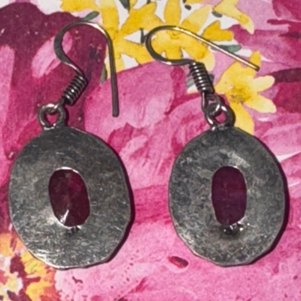 Ruby Silver Earrings - image 6
